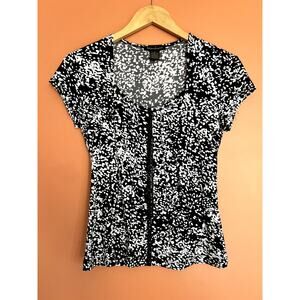 Y2K/90s Vintage Polka Dot Lace Detail Top by Susan Lawrence - Size Small